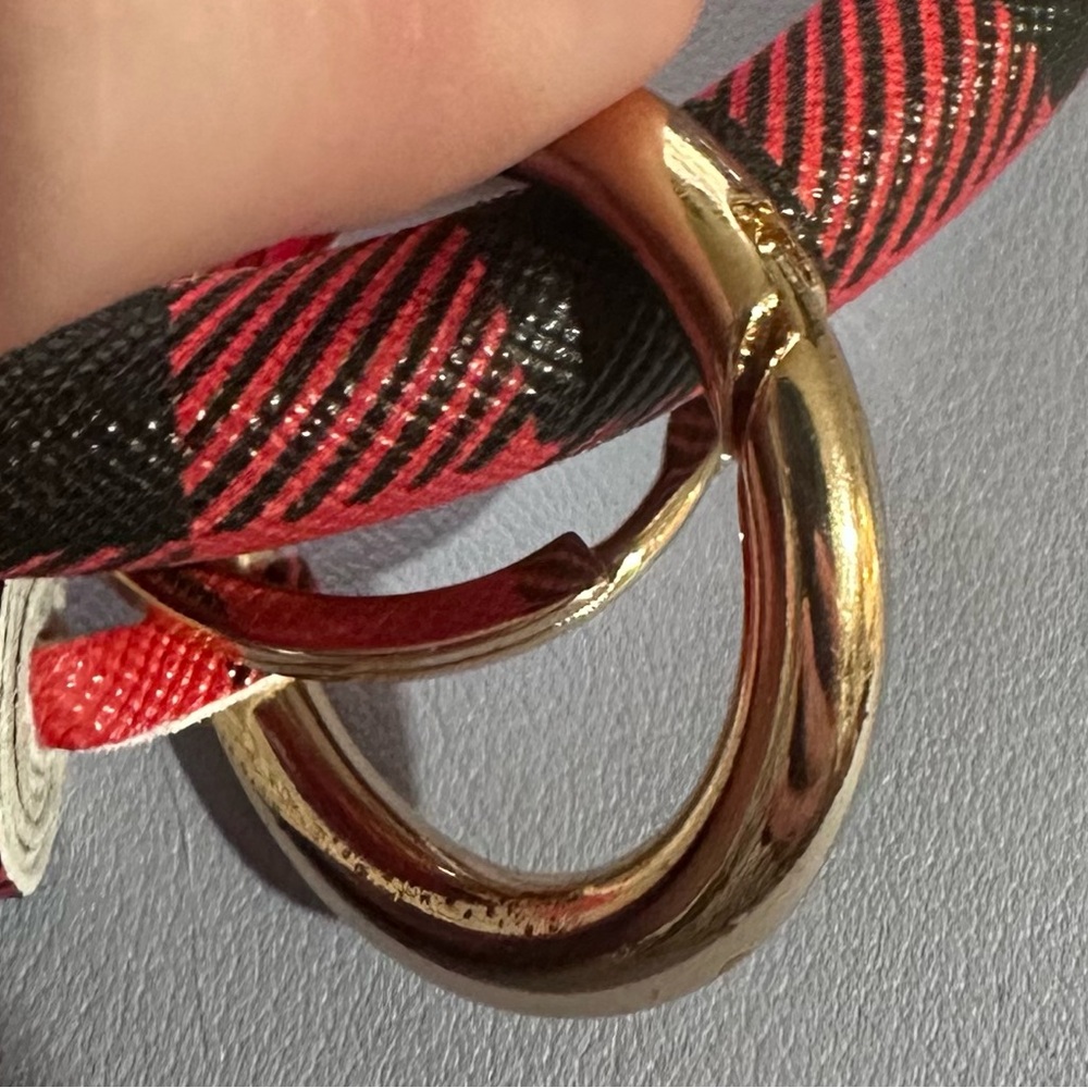 Plaid Keychain Bracelet with Tassel - Picture 5 of 6